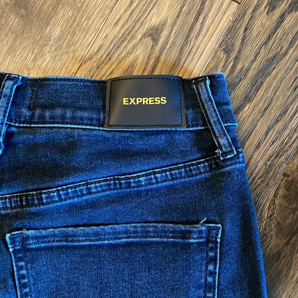 Express Women's Deep Blue High Rise Skinny Jeans - Picture 16 of 16